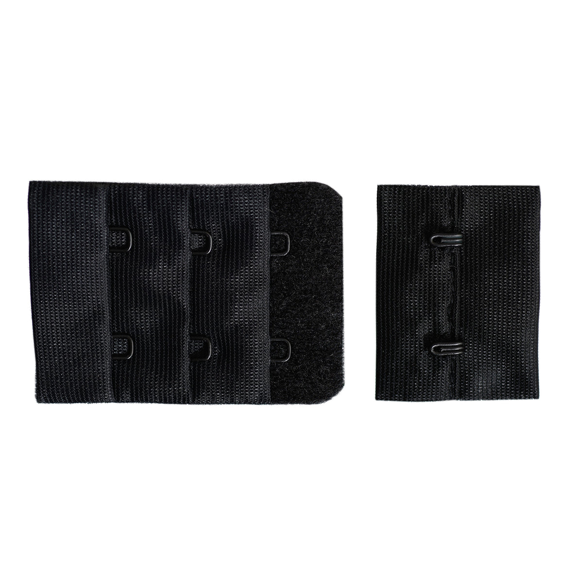 2-HOOK/ 3-ROW 10MM PLUSH BRA HOOK & EYE BACK BLACK