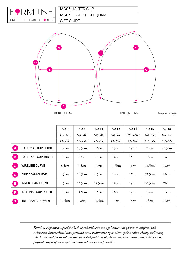 MC05F MOULDED HALTER BRA CUP (FIRM) BLACK