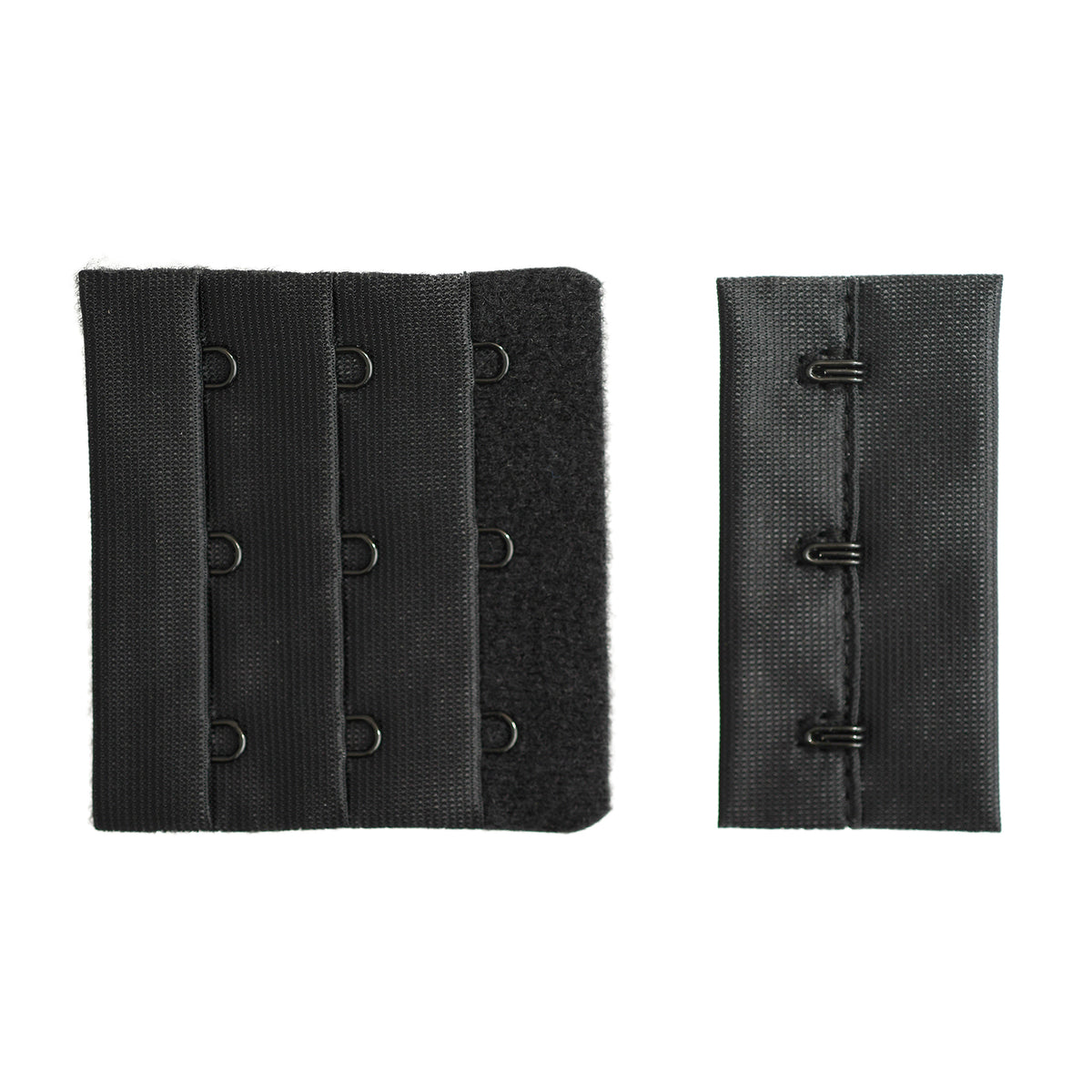 3-HOOK/ 3-ROW 10MM PLUSH BRA HOOK & EYE BACK BLACK