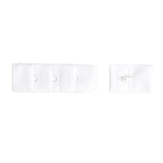 1-HOOK/ 3-ROW PLUSH BRA HOOK & EYE BACK WHITE