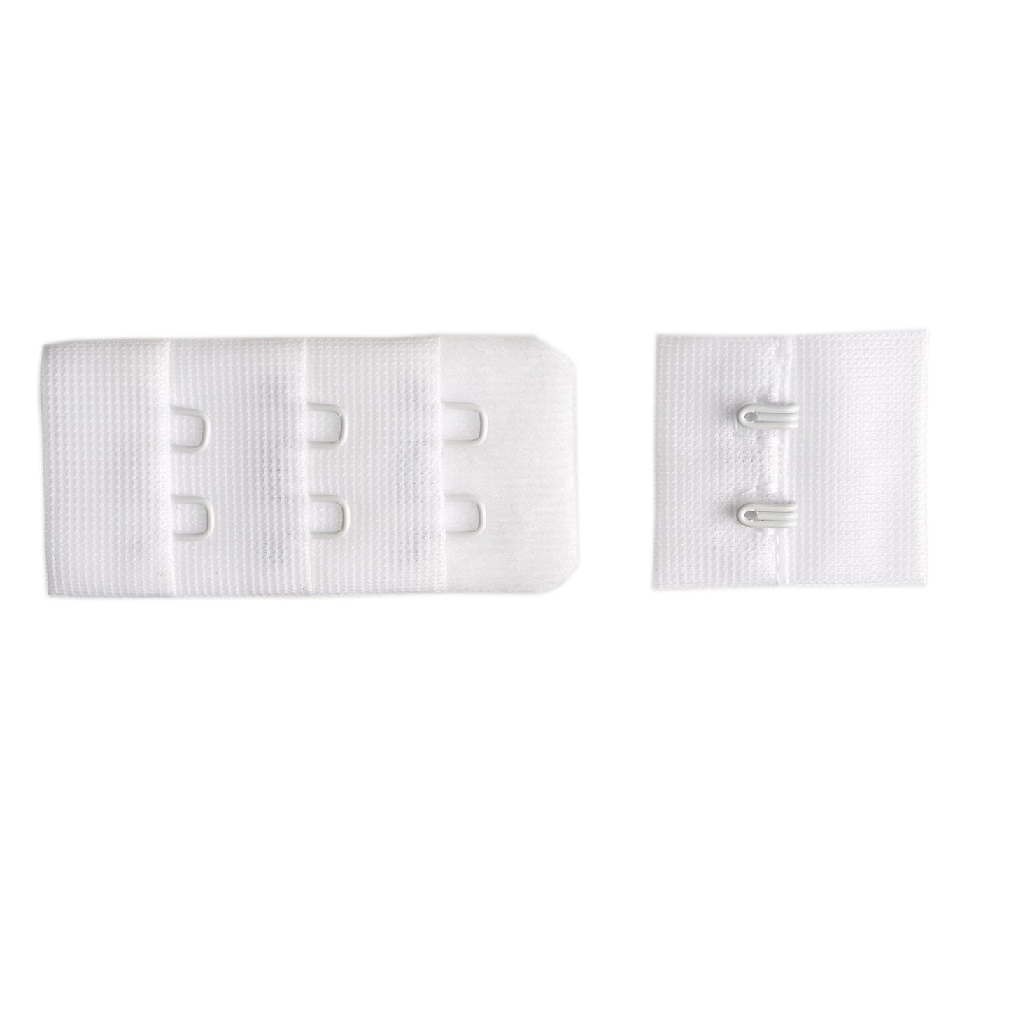2-HOOK/ 3-ROW 10MM PLUSH BRA HOOK & EYE BACK WHITE