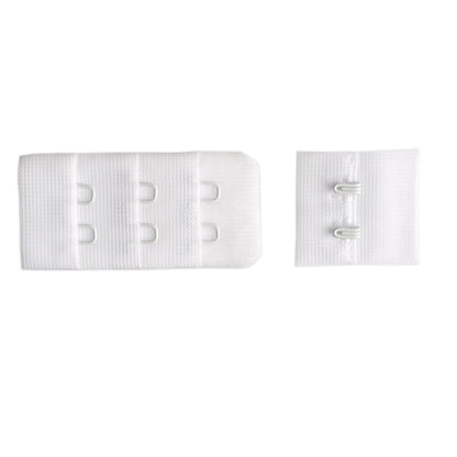 2-HOOK/ 3-ROW 10MM PLUSH BRA HOOK & EYE BACK WHITE