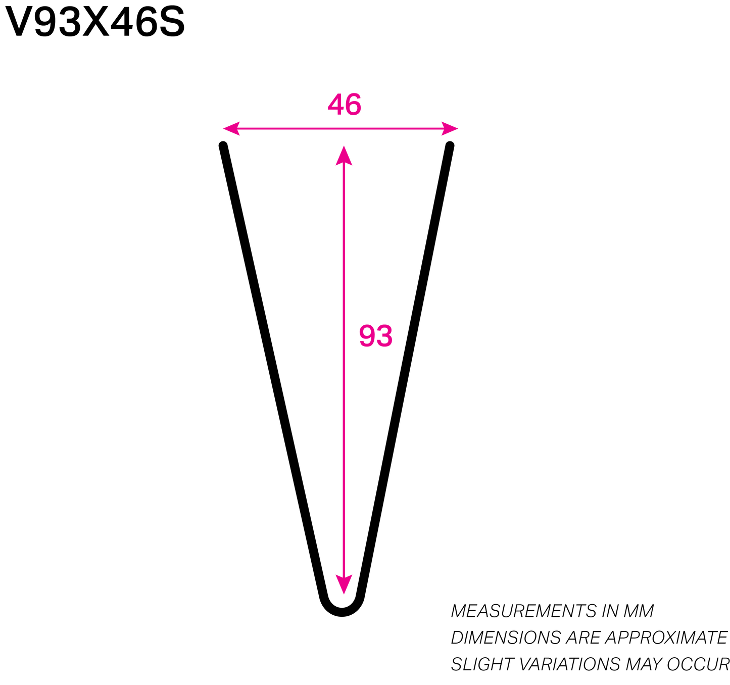 93MM x 46MM NYLON-COATED SHAPED V WIRE