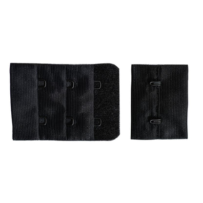 2-HOOK/ 3-ROW 10MM PLUSH BRA HOOK & EYE BACK BLACK