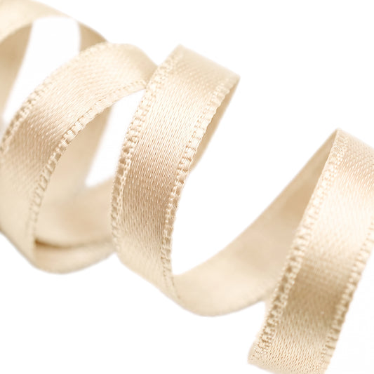 DOUBLE-SIDED SATIN RIBBON - CREAM