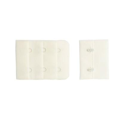 2-HOOK/ 3-ROW 10MM PLUSH BRA HOOK & EYE BACK IVORY