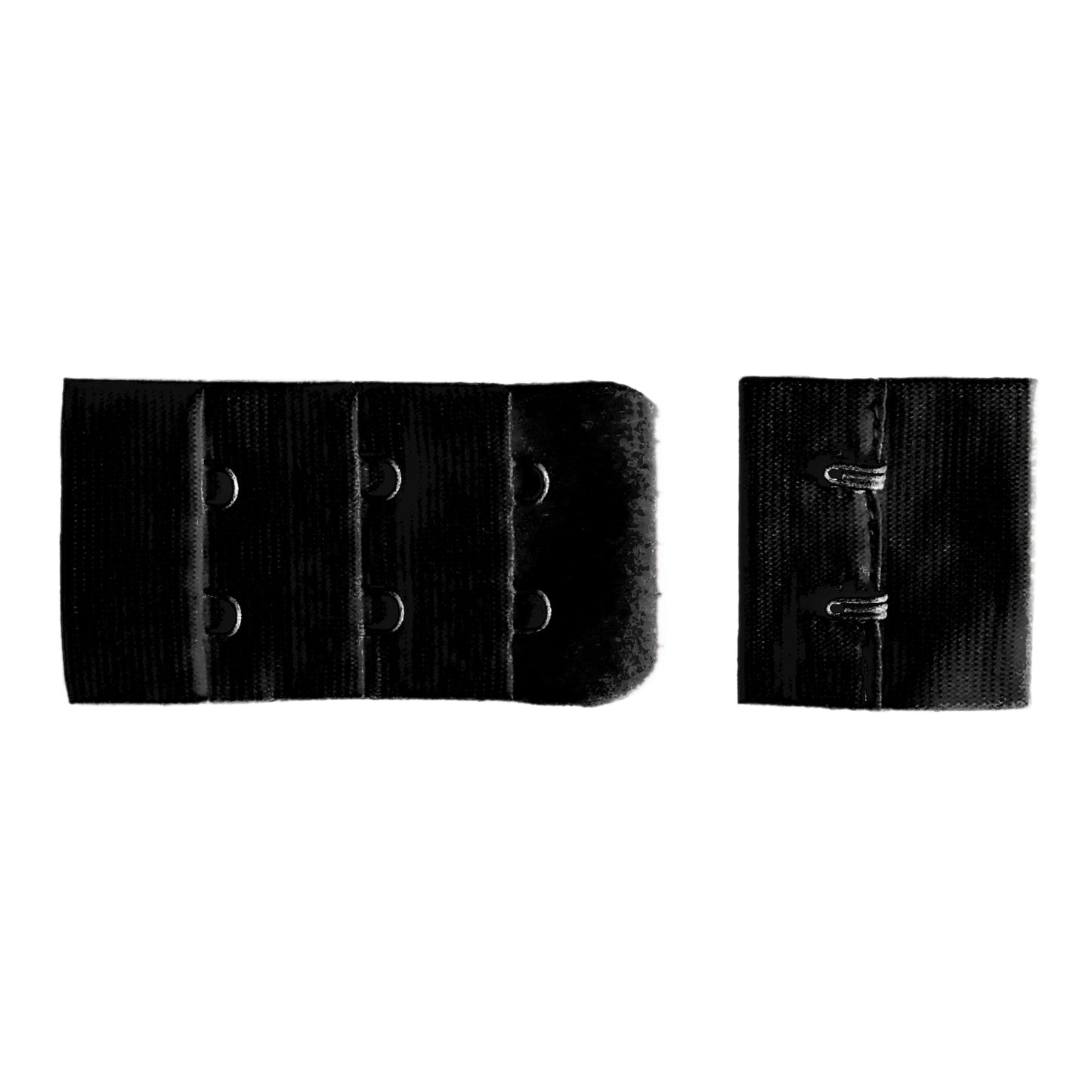 2-HOOK/ 3-ROW 10MM PLUSH BRA HOOK & EYE BACK BLACK