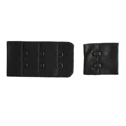 2-HOOK/ 3-ROW 10MM PLUSH BRA HOOK & EYE BACK BLACK