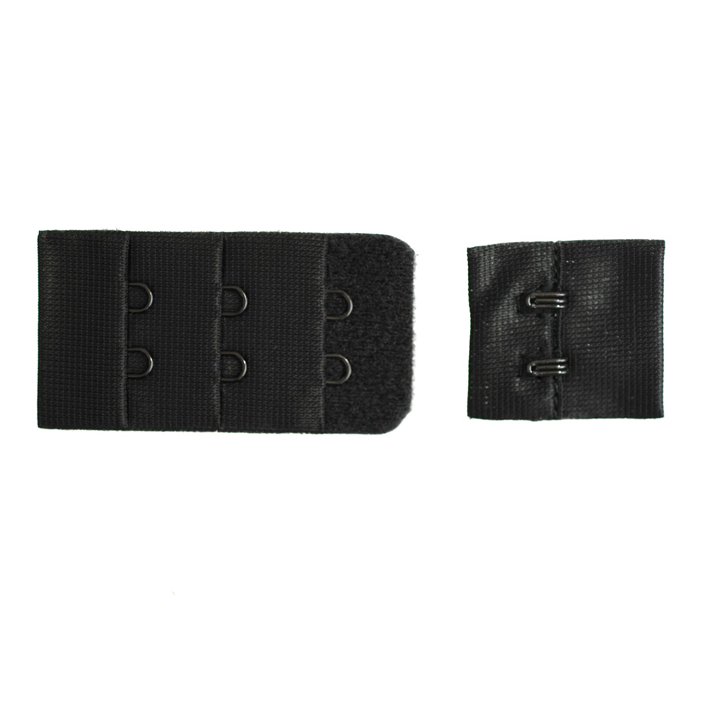 2-HOOK/ 3-ROW 10MM PLUSH BRA HOOK & EYE BACK BLACK