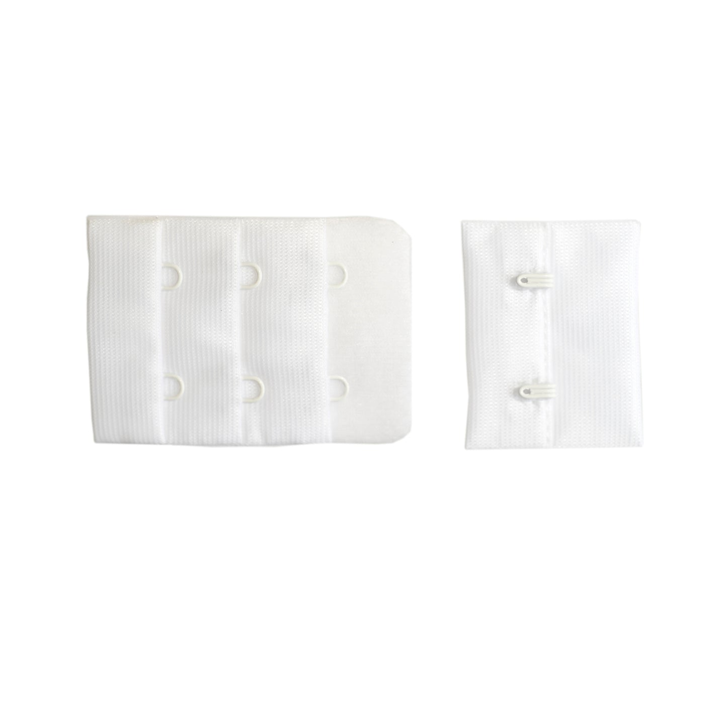 2-HOOK/ 3-ROW 10MM PLUSH BRA HOOK & EYE BACK WHITE