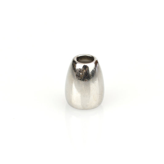 DIE-CAST METAL 10MM BULLET CORD-END SILVER