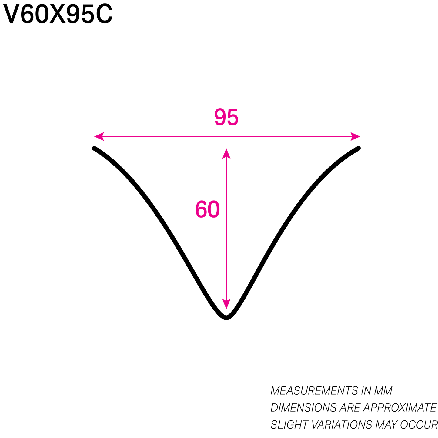 60MM x 95MM NYLON-COATED CURVED V-WIRE
