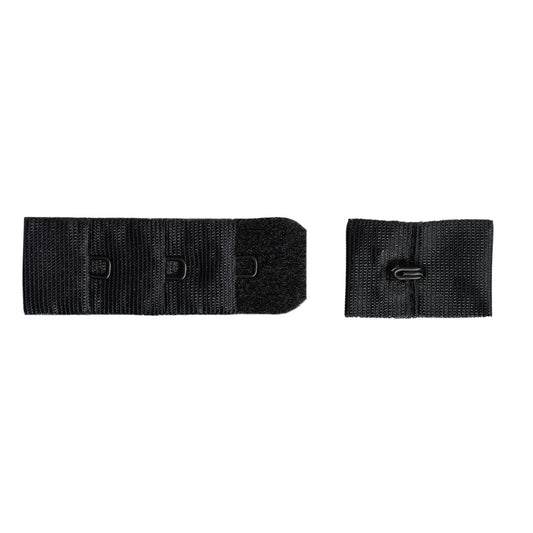 1-HOOK/ 3-ROW PLUSH BRA HOOK & EYE BACK BLACK