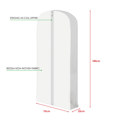 180CM FABRIC ZIPPED GARMENT BAG WITH GUSSET