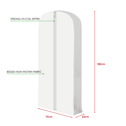 180CM FABRIC ZIPPED GARMENT BAG WITH GUSSET