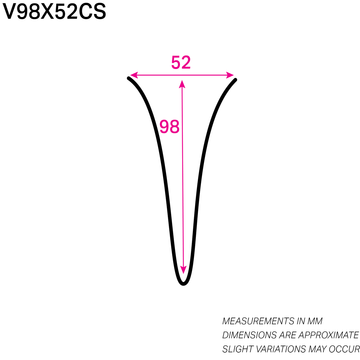 98MM x 52MM NYLON-COATED CURVED V-WIRE