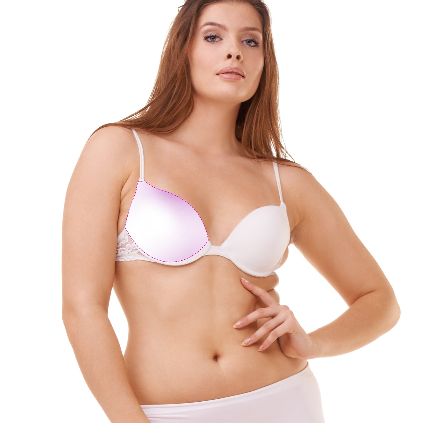 MC04 MOULDED BRA CUP WITH TAB WHITE