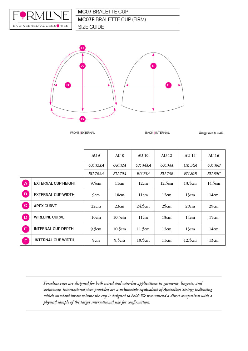 MC07F SMALL ROUNDED BRA CUP (FIRM) BLACK