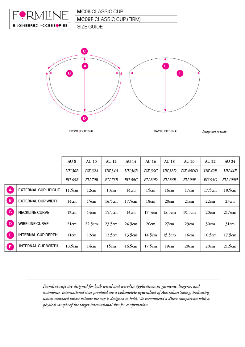 MC09F FIRM CLASSIC MOULDED BRA CUP BLACK