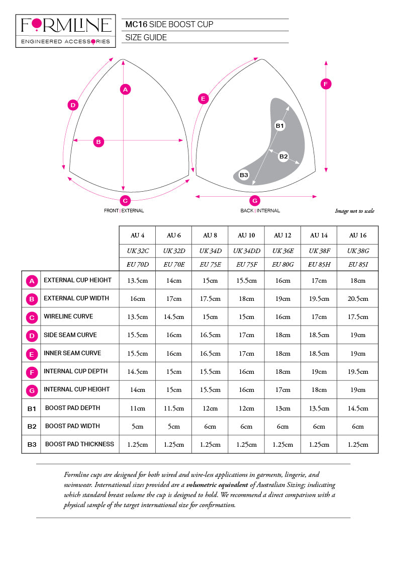 MC16 SIDE BOOST BRA CUP WHITE