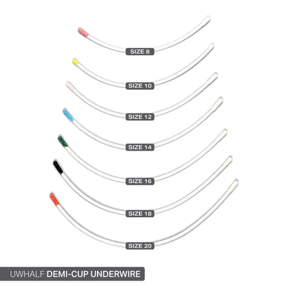 STYLE UWH DEMI-TYPE COATED BRA UNDERWIRES