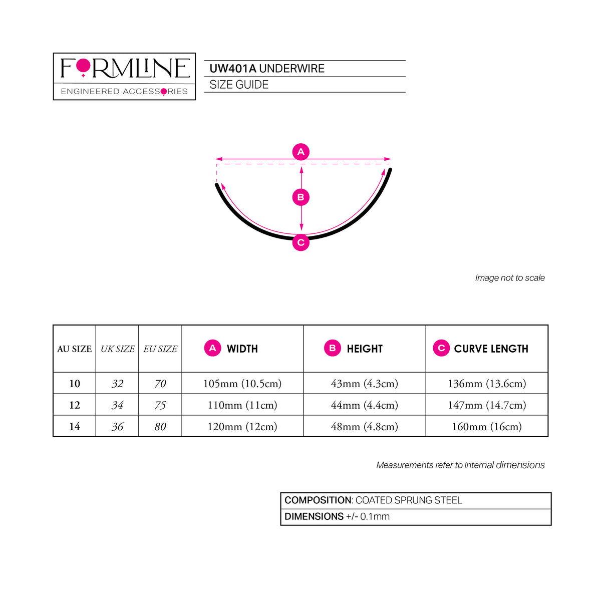 STYLE UW401 COATED UNDERWIRE 'A'