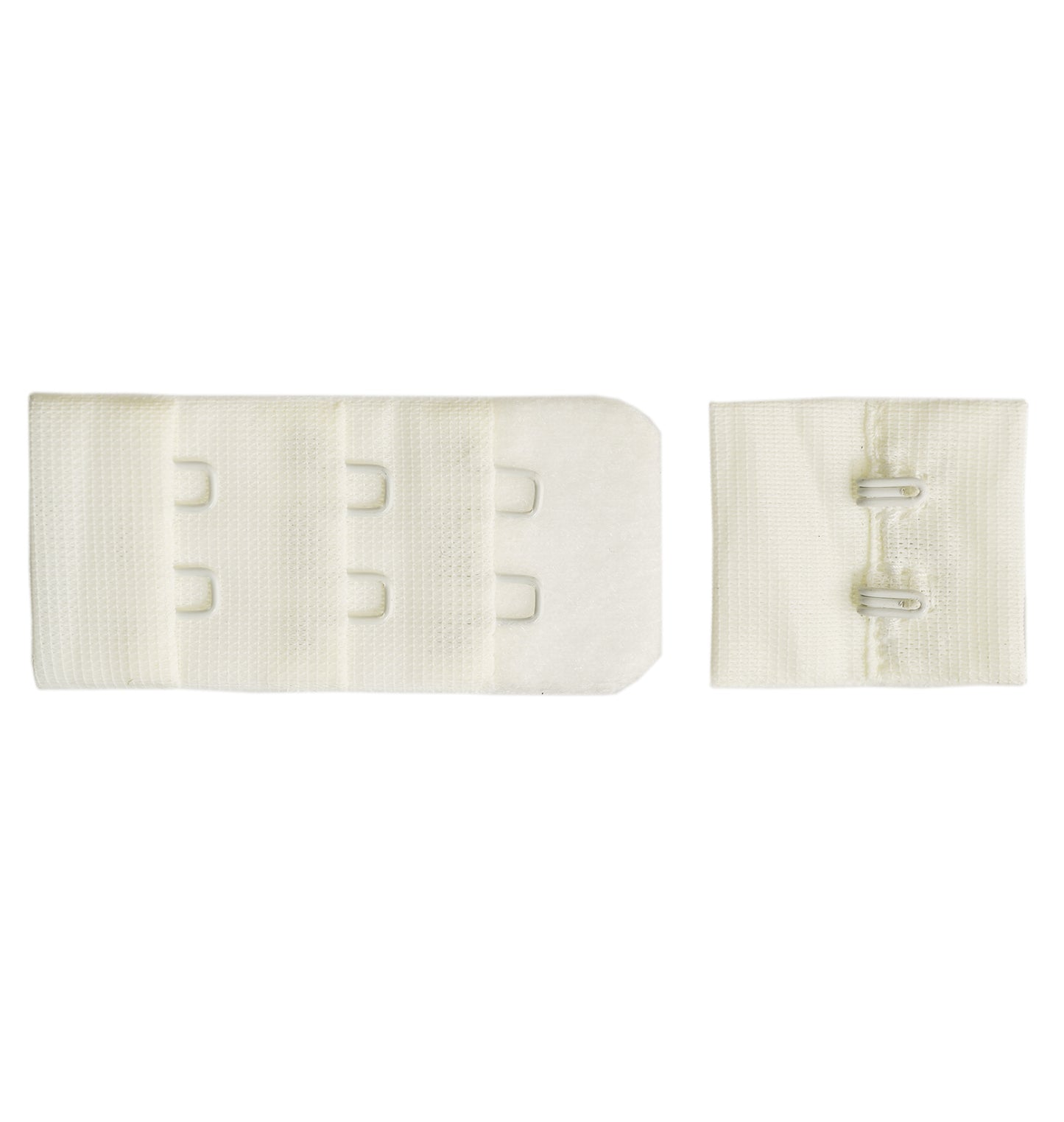 2-HOOK/ 3-ROW 10MM PLUSH BRA HOOK & EYE BACK IVORY