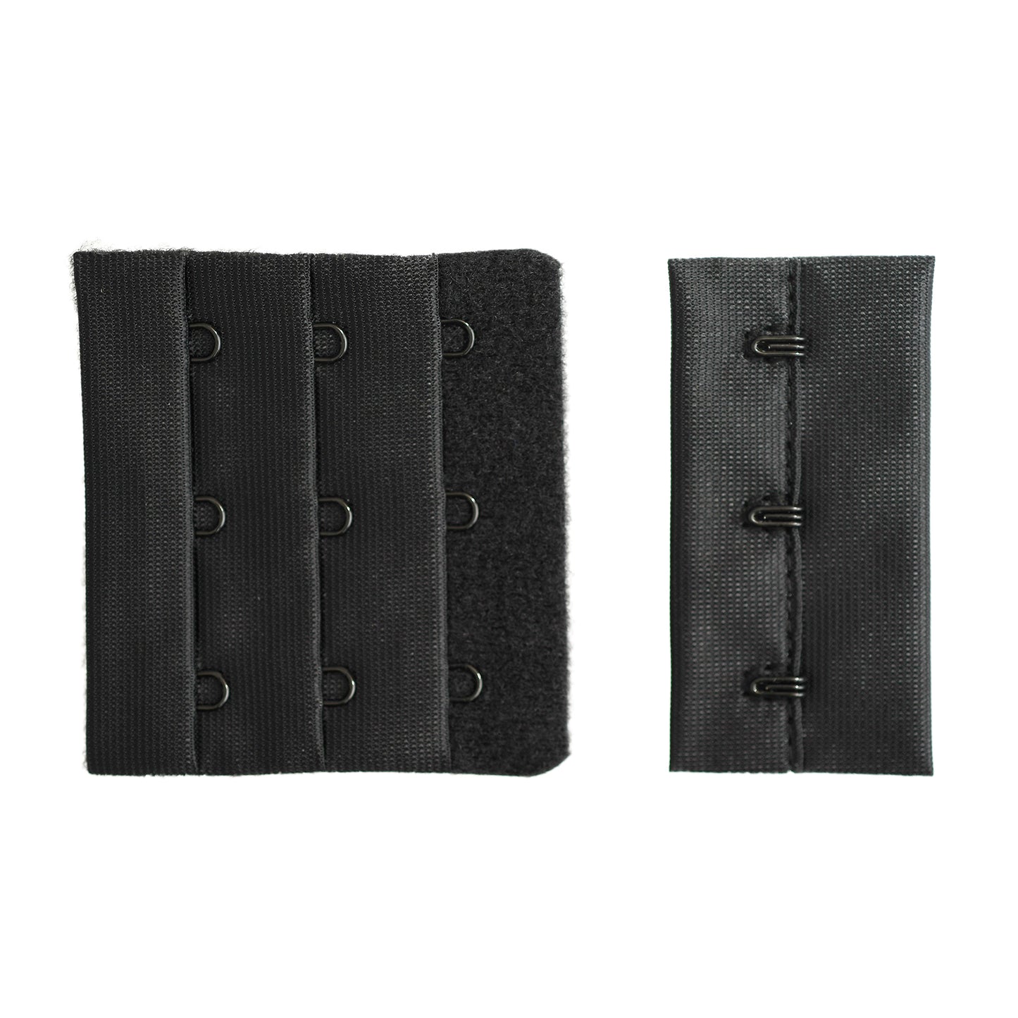 3-HOOK/ 3-ROW 10MM PLUSH BRA HOOK & EYE BACK BLACK