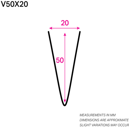 50MM x 20MM NYLON-COATED V-WIRE