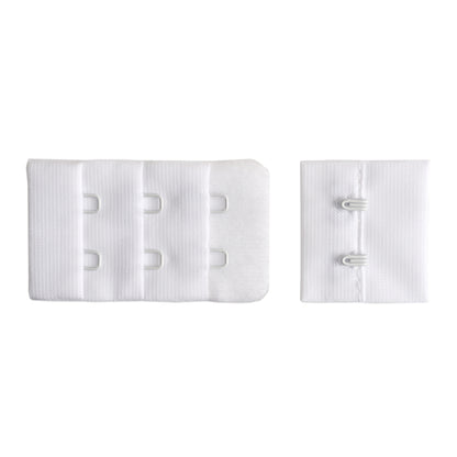 2-HOOK/ 3-ROW 10MM PLUSH BRA HOOK & EYE BACK WHITE