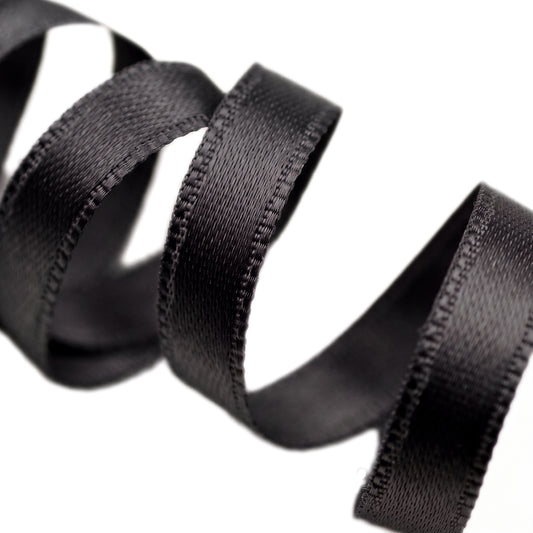 DOUBLE-SIDED SATIN RIBBON - BLACK