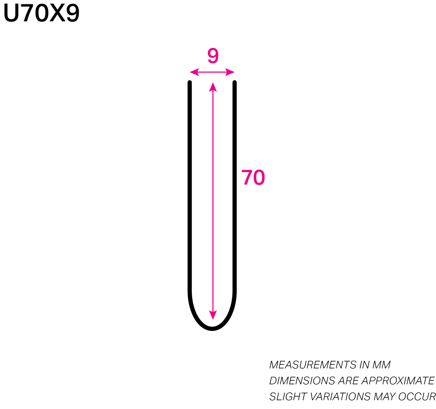 70MM x 9MM NYLON-COATED U-WIRE