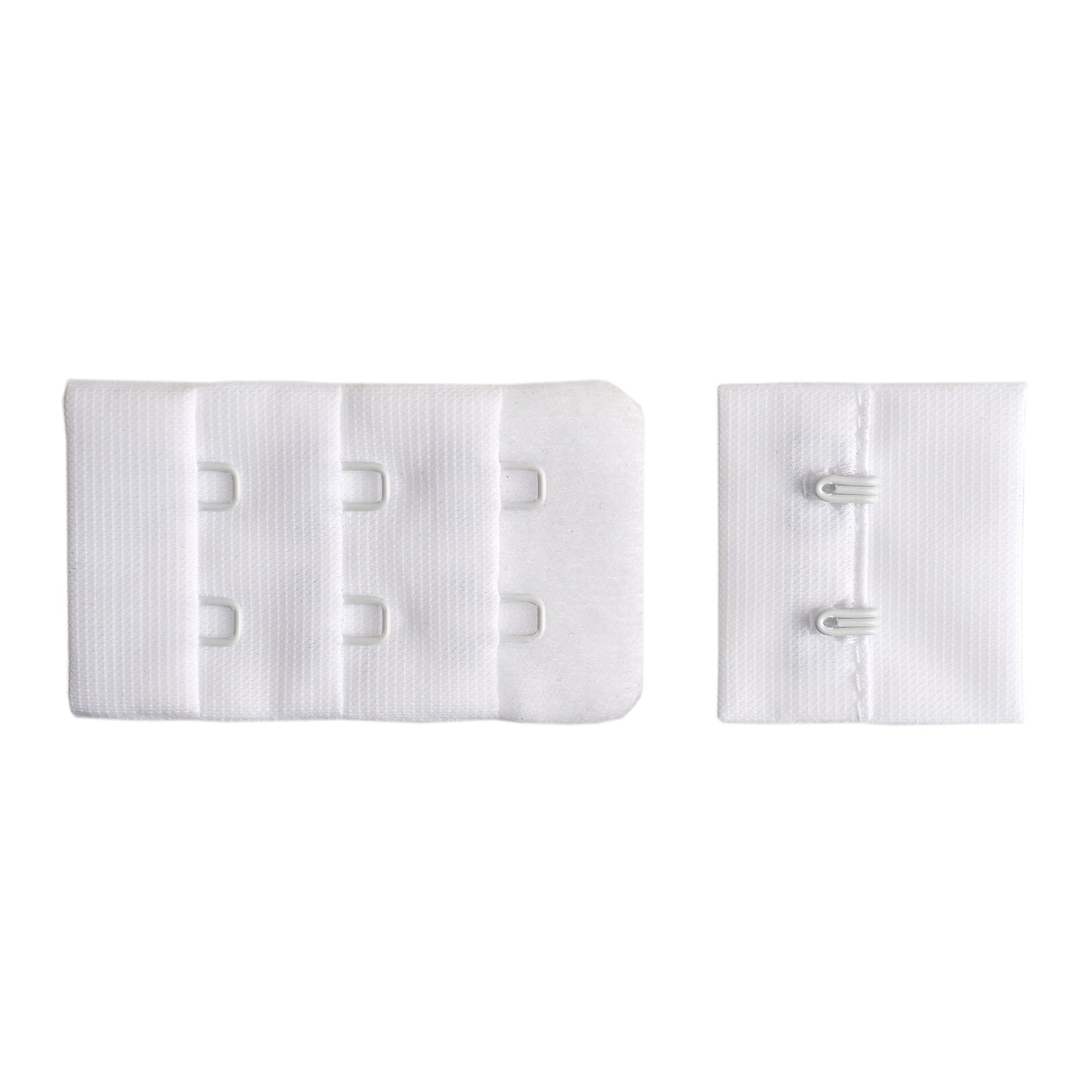 2-HOOK/ 3-ROW 10MM PLUSH BRA HOOK & EYE BACK WHITE