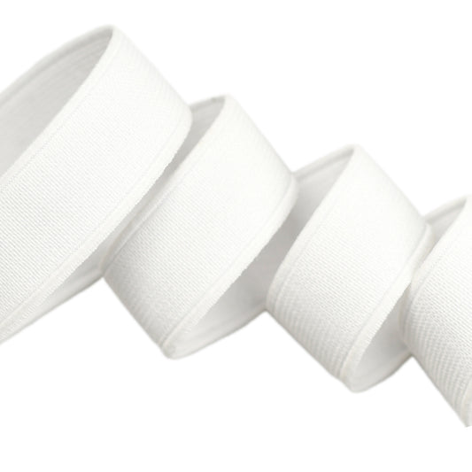 NON-ROLL WAISTBAND ELASTIC WHITE