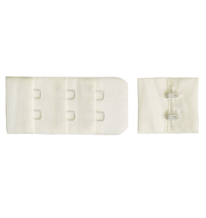 2-HOOK/ 3-ROW 10MM PLUSH BRA HOOK & EYE BACK IVORY