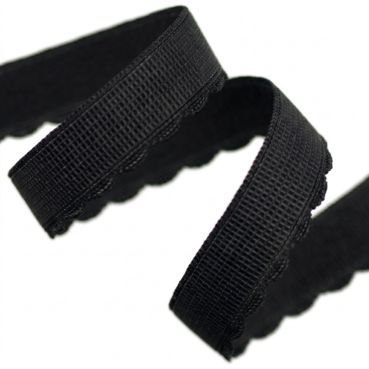 FORMLINE SCALLOPED PLUSH ELASTIC BLACK