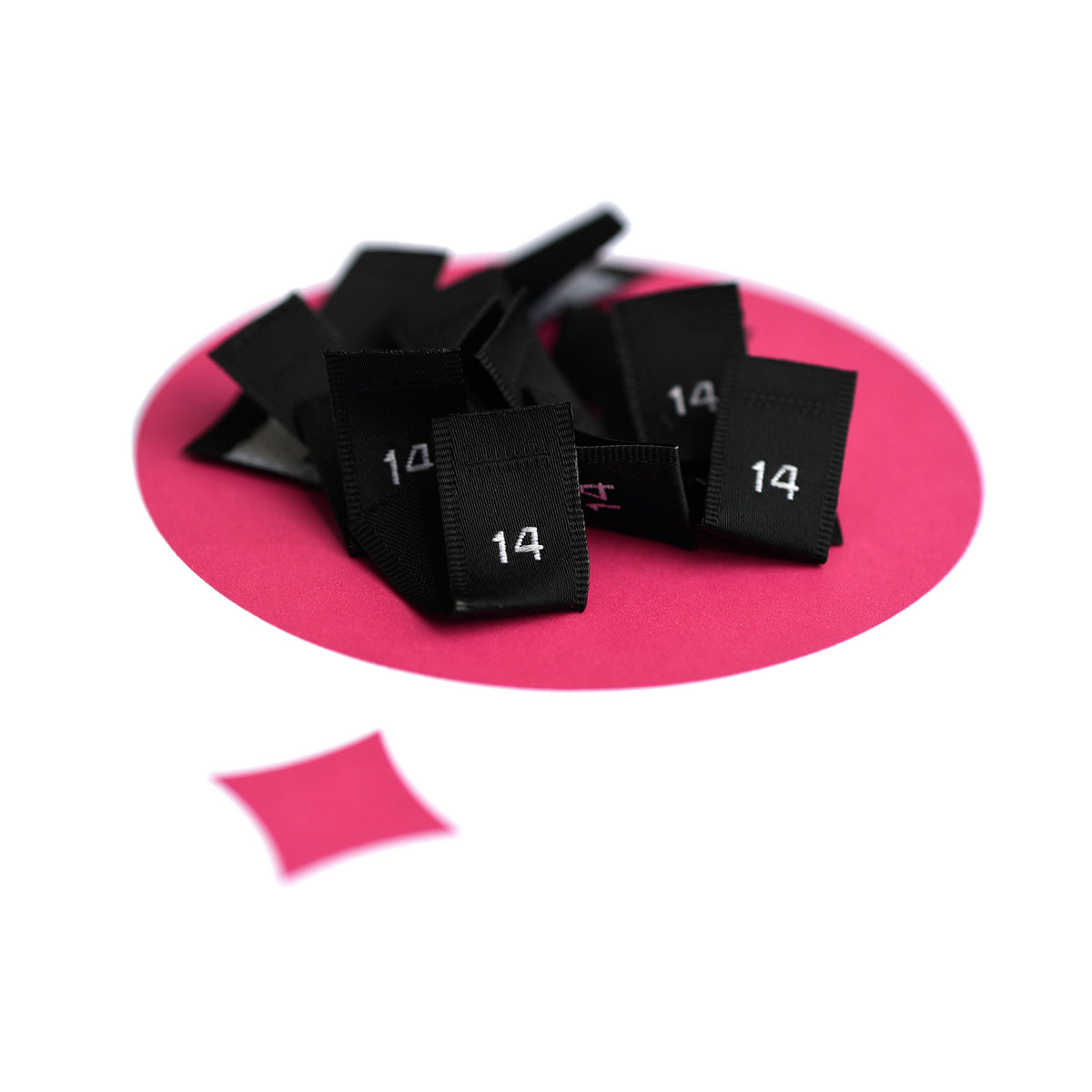 FORMLINE SIZE LABELS SIZES 0 - 20 WHITE TEXT ON BLACK