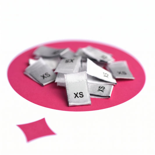 FORMLINE SIZE LABELS SIZES XS - XXL BLACK TEXT ON WHITE