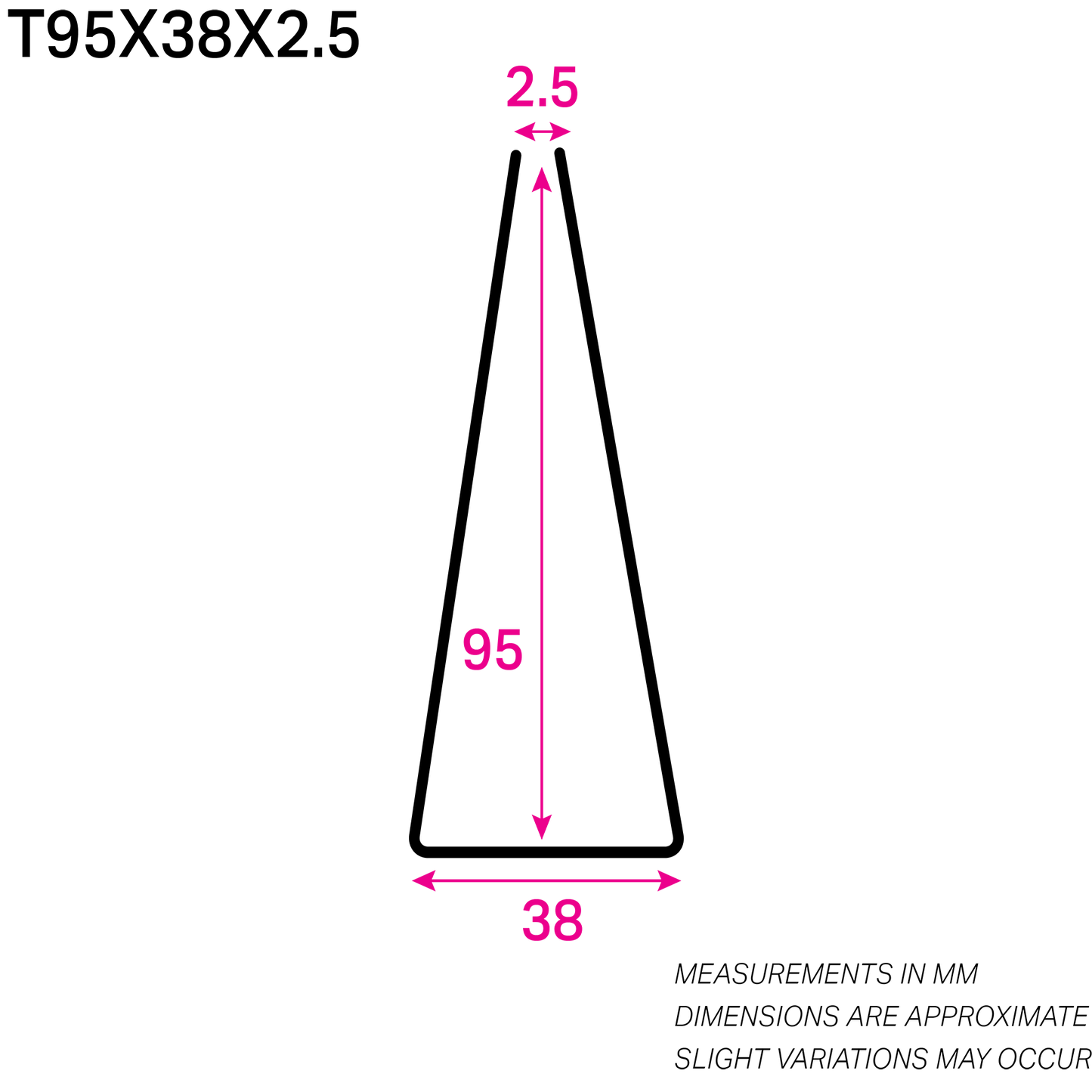 95MM x 38MM NYLON-COATED TRIANGLE SHAPED WIRE